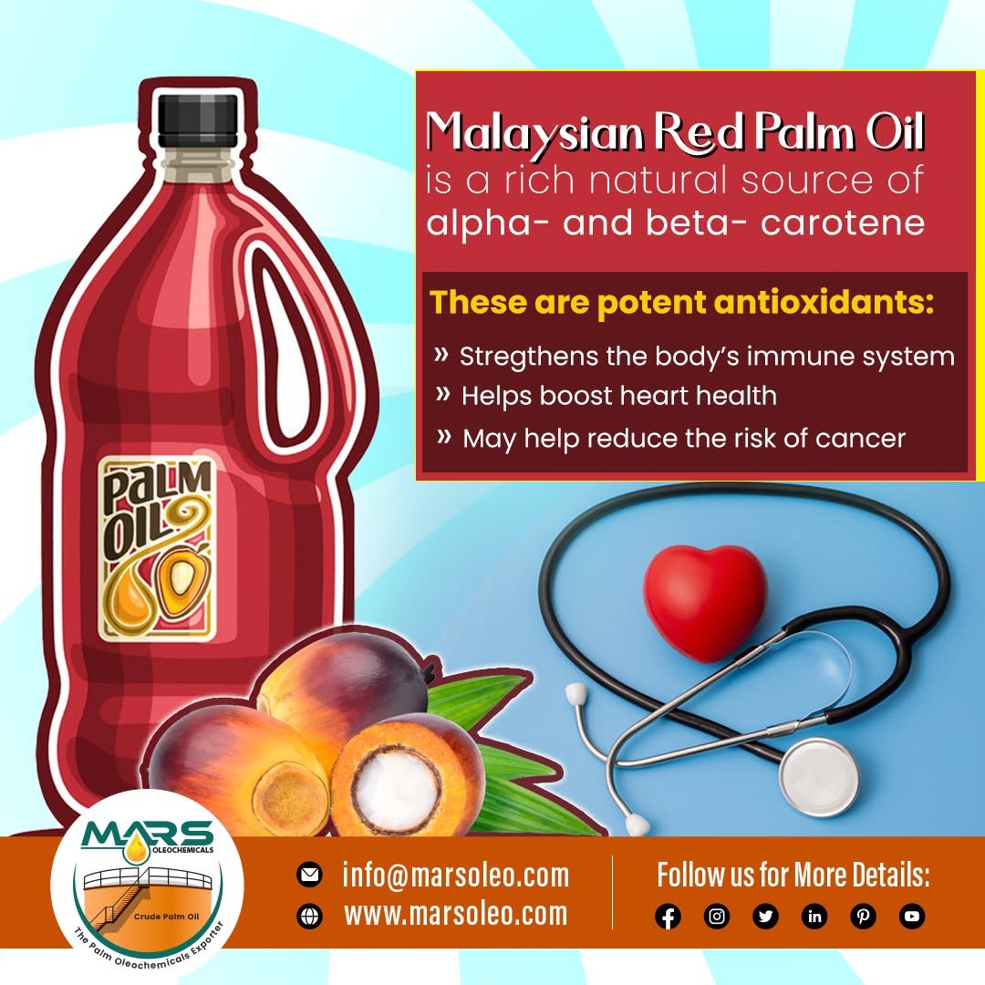 Malaysian Red Palm Oil naturally occurring alpha- and beta-carotene, oil palm fruit and carotenoid-rich red palm oil