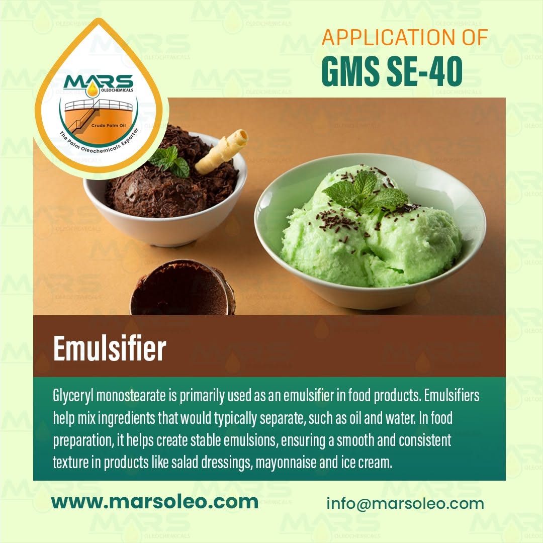 Application of Glyceryl Monostearate GMS SE-40 as an Emulsifier