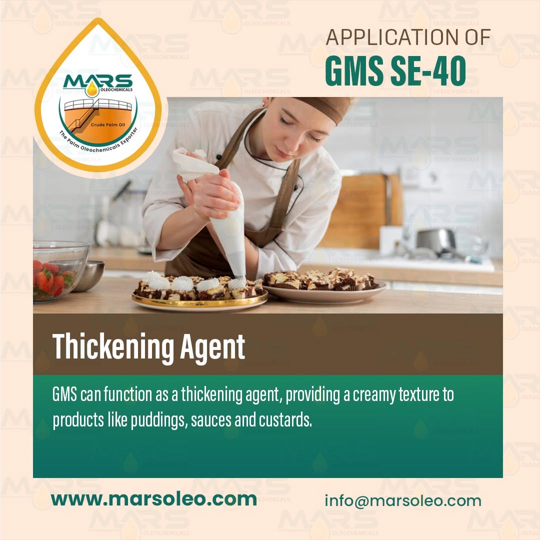 Glyceryl Monostearate GMS SE-40 Thickening Agent Applications