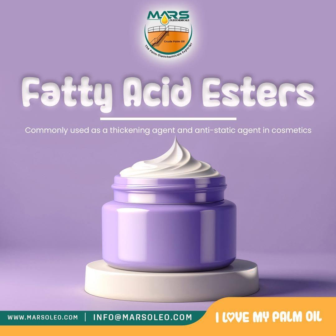 Mars Oleochemicals Fatty Acid Esters cosmetic cream and applications in texture and formulation performance.