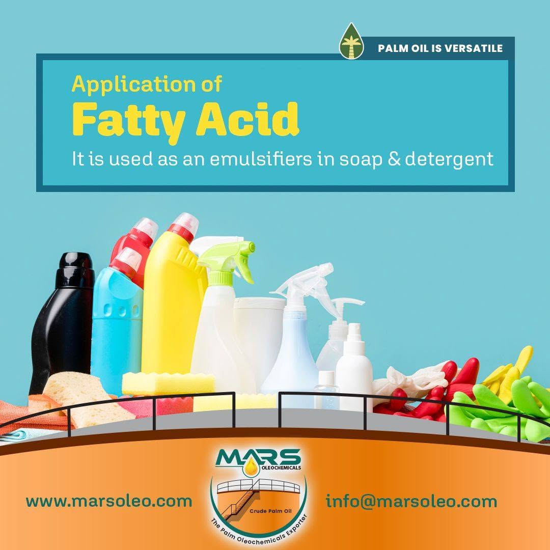 Palm-based fatty acids support soap, detergent, surfactant and selected emulsifier-system production.