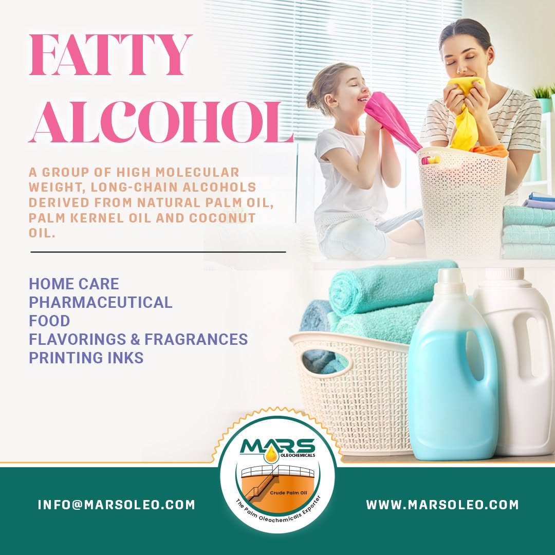 Fatty Alcohol applications in pharmaceuticals, fragrances and industrial formulations supplied by Mars Oleochemicals.