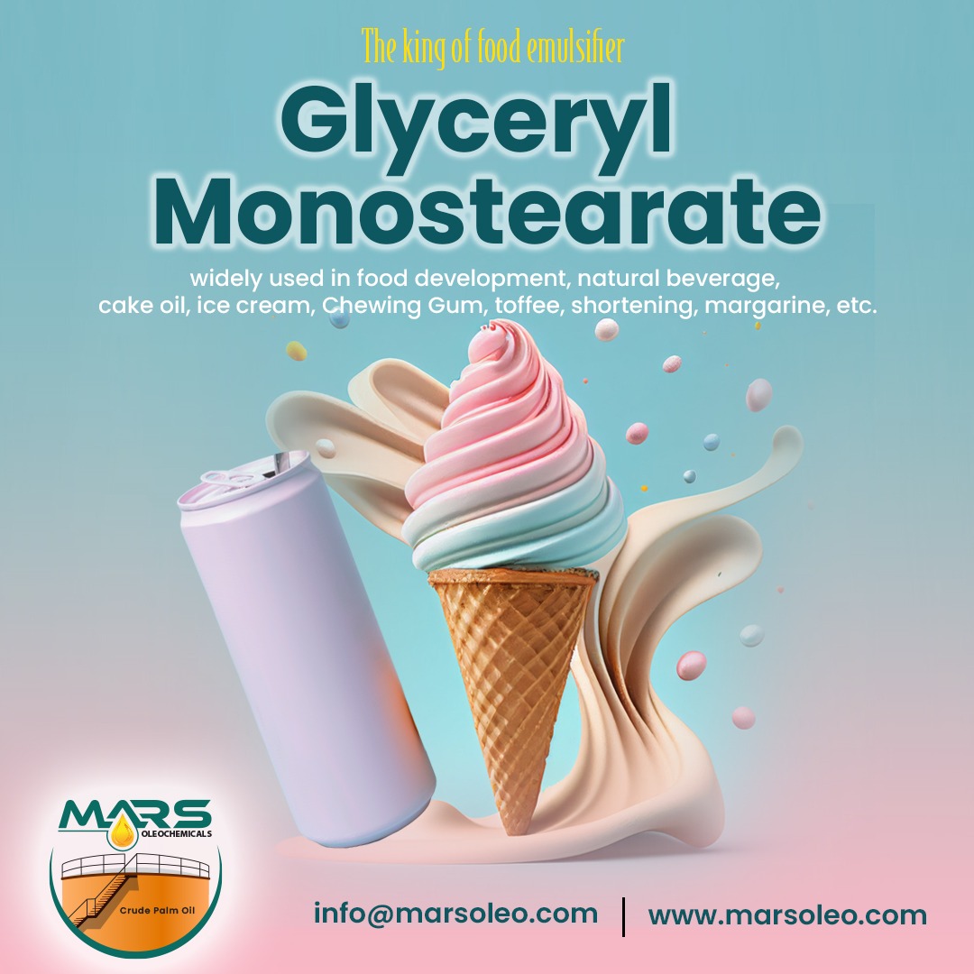 Glyceryl Monostearate Malaysia food emulsifier supplier for ice cream cakes natural beverages chewing gum toffee shortening and margarine