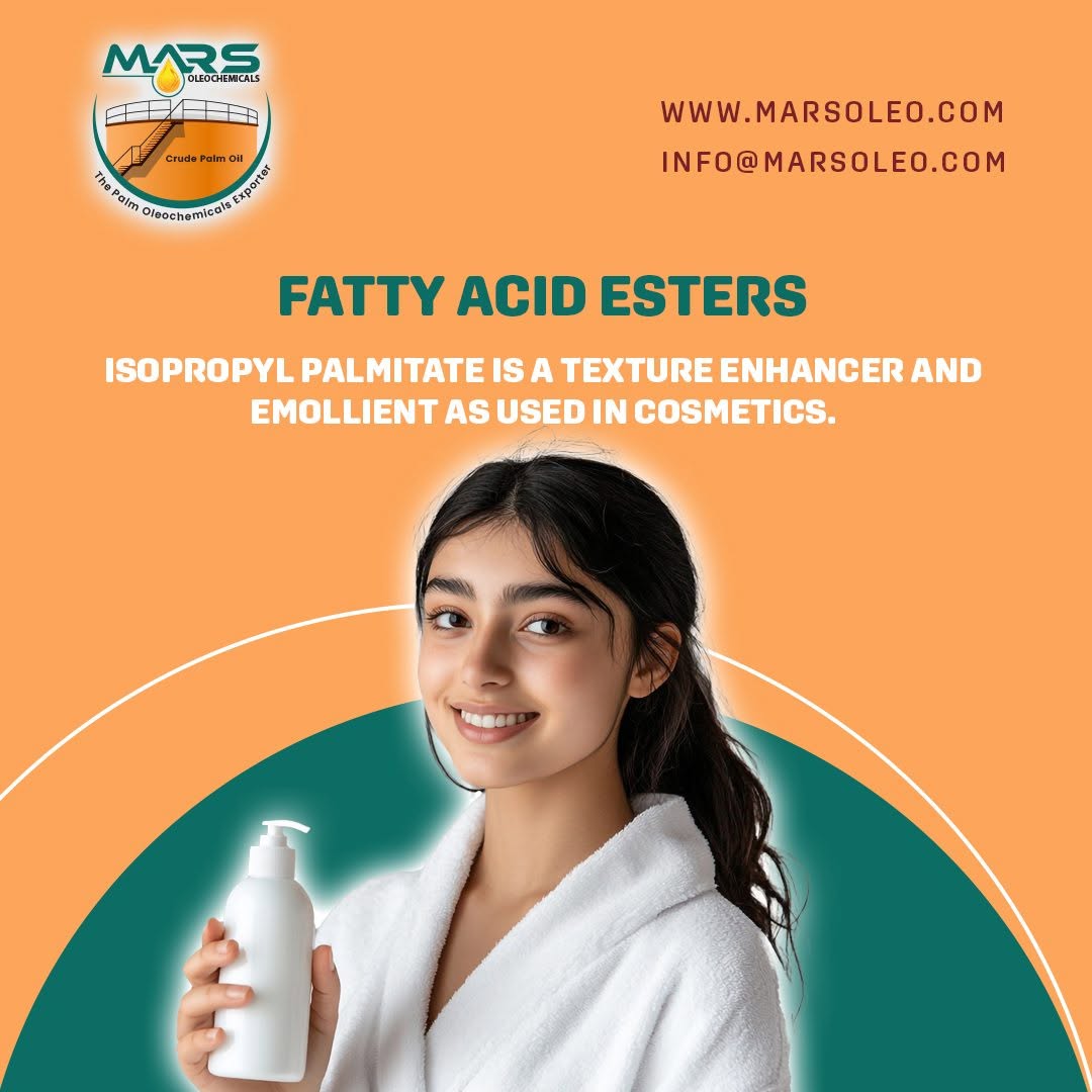 Isopropyl Palmitate use as an emollient and texture enhancer in cosmetics.