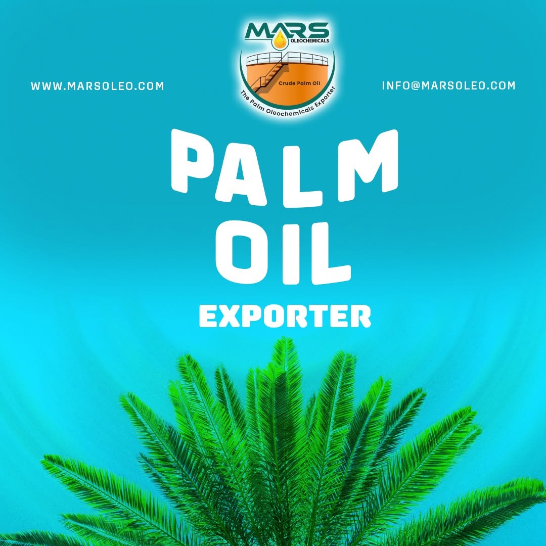 Mars Oleochemicals Palm Oil Exporter artwork with green palm fronds.