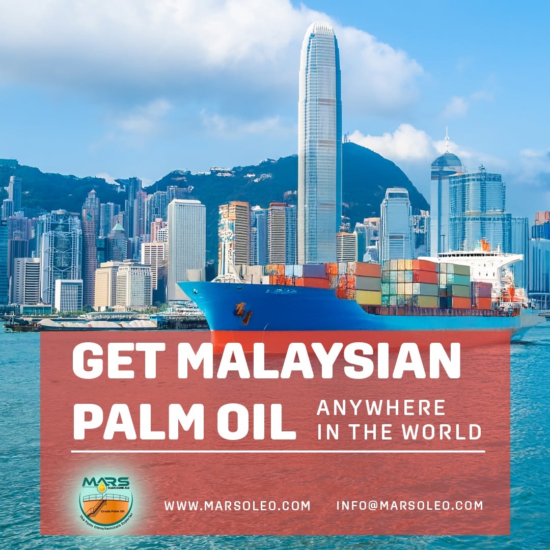 Malaysian palm oil exports and worldwide supply by Mars Oleochemicals.