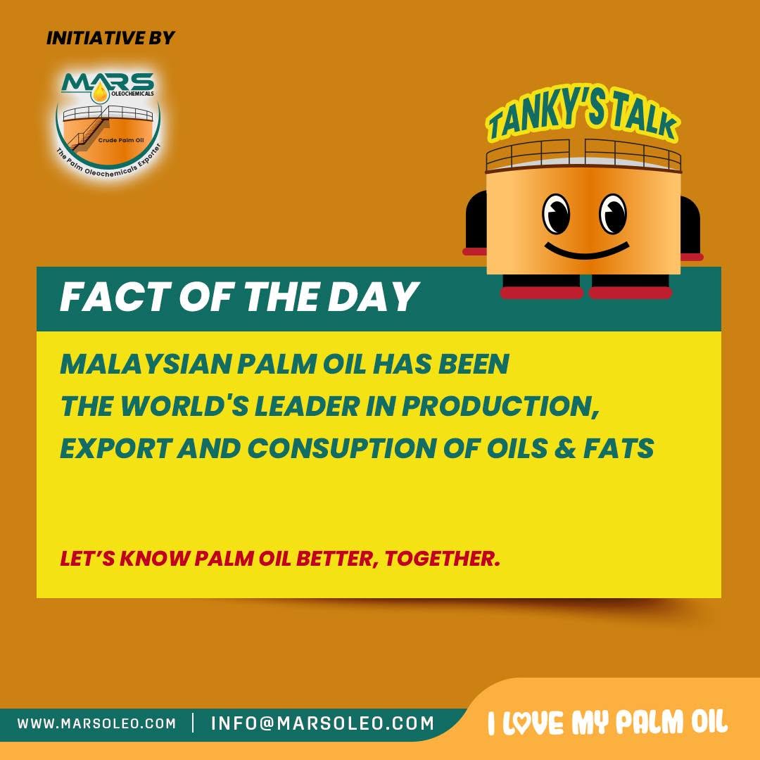Mars Oleochemicals Tankys Fact Malaysia as a major global palm oil producer and exporter.