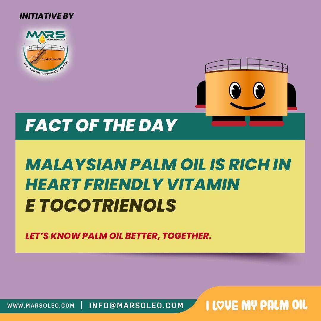 Mars Oleochemicals Tankys Fact of the Day explaining vitamin E tocotrienols in Malaysian palm oil.