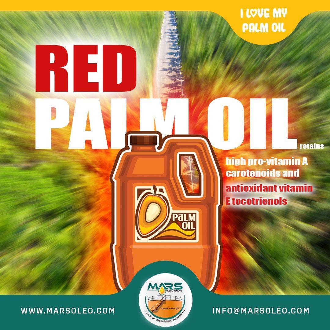 Malaysian red palm oil retained provitamin A carotenoids and vitamin E tocotrienols.
