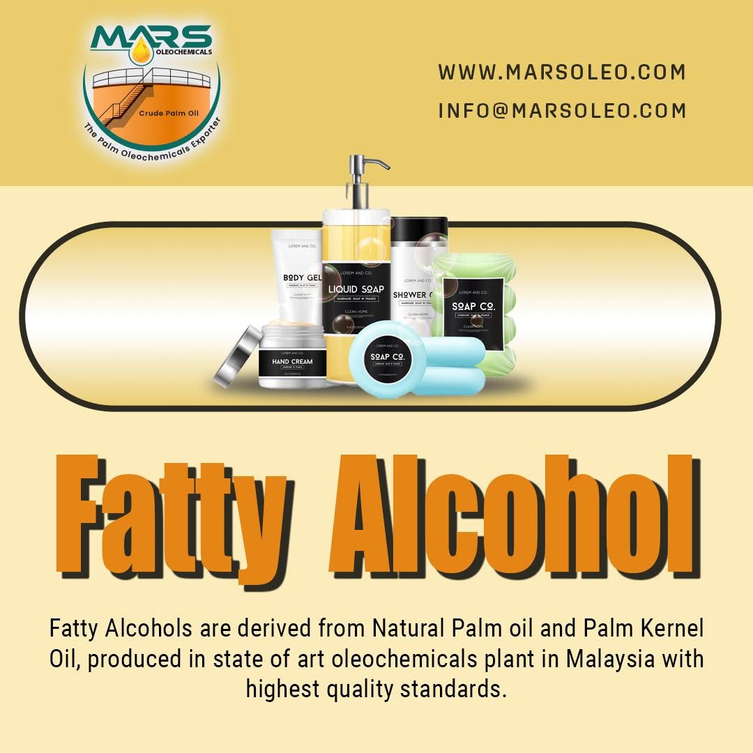 Mars Oleochemicals Fatty Alcohol featuring soaps, body care and cleansing products representing personal care applications.