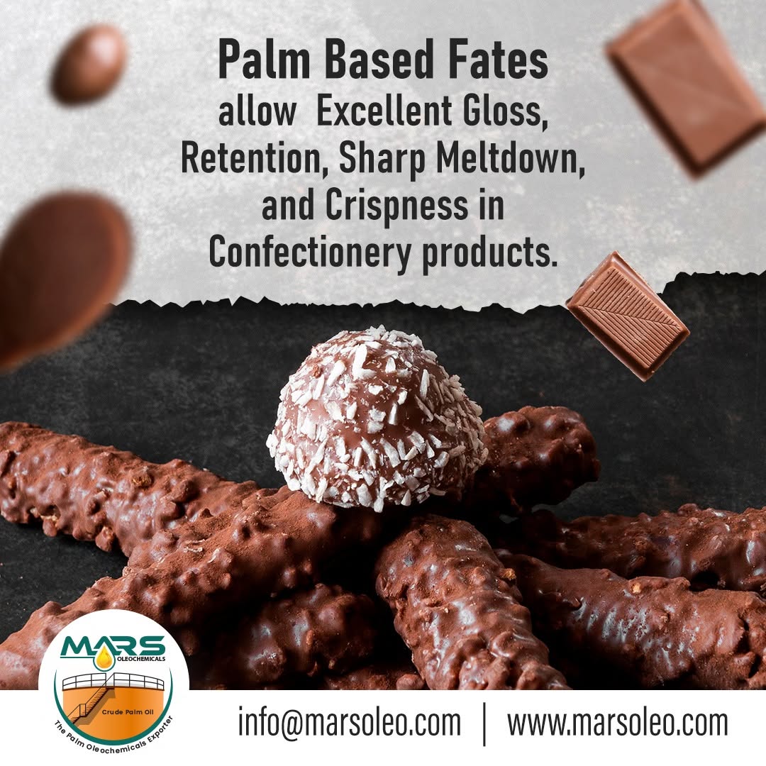 Palm-based specialty fats for gloss, snap, sharp melting, coatings and fillings.