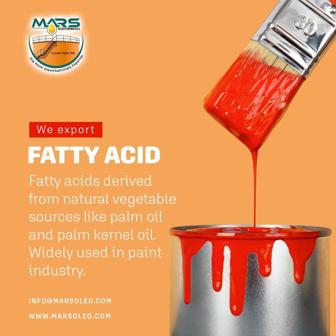 Palm-derived fatty acids and their derivatives are used as raw materials in selected coating, resin and industrial chemical applications.