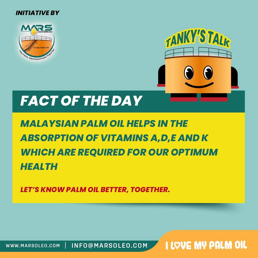 Tanky's Talk Malaysian palm oil and absorption of fat-soluble vitamins A, D, E and K.