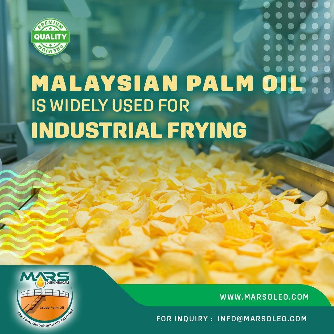 Malaysian palm oil used for large-scale commercial frying and food processing.