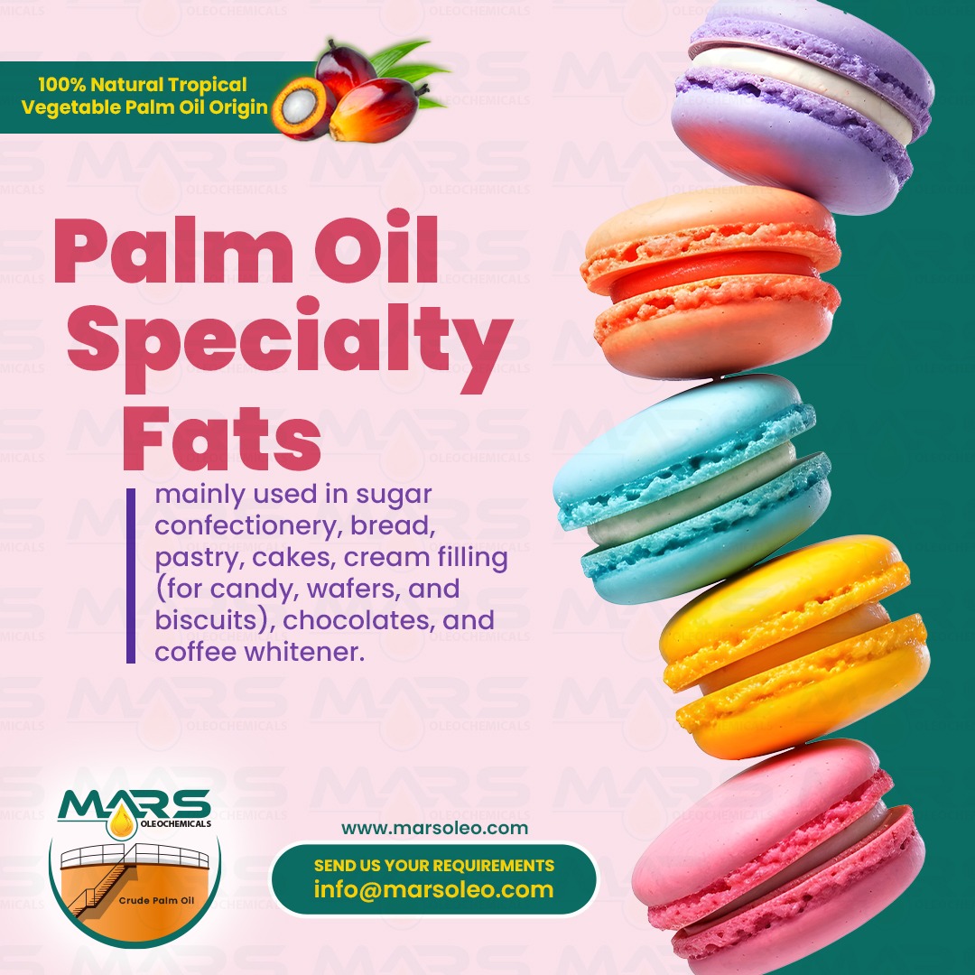Palm Oil Specialty Fats Malaysia supplier for cooking oil food products cosmetics biofuel animal feed and industrial applications