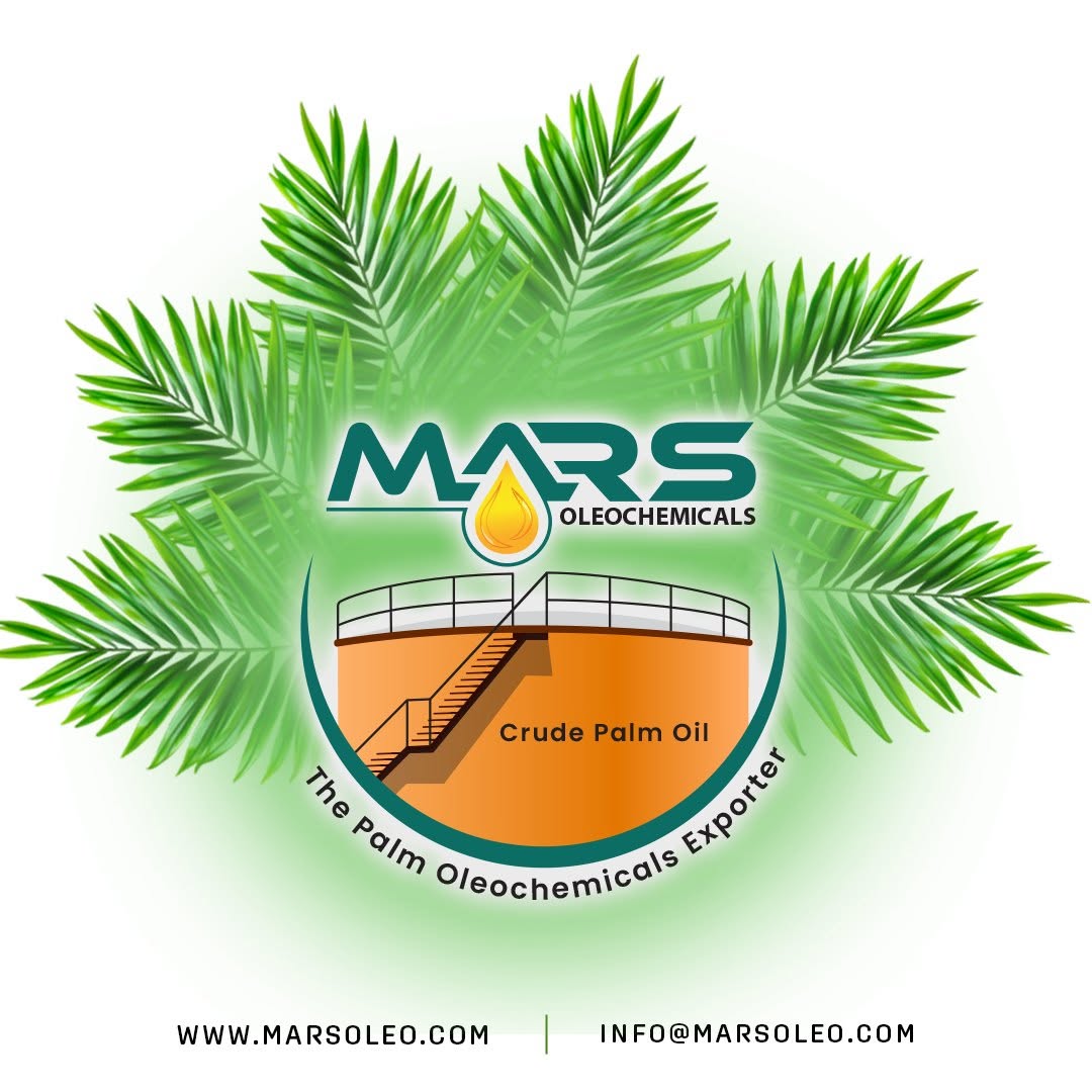Mars Oleochemicals surrounded by green palm fronds representing palm-based oleochemicals supplied for diverse global industries.