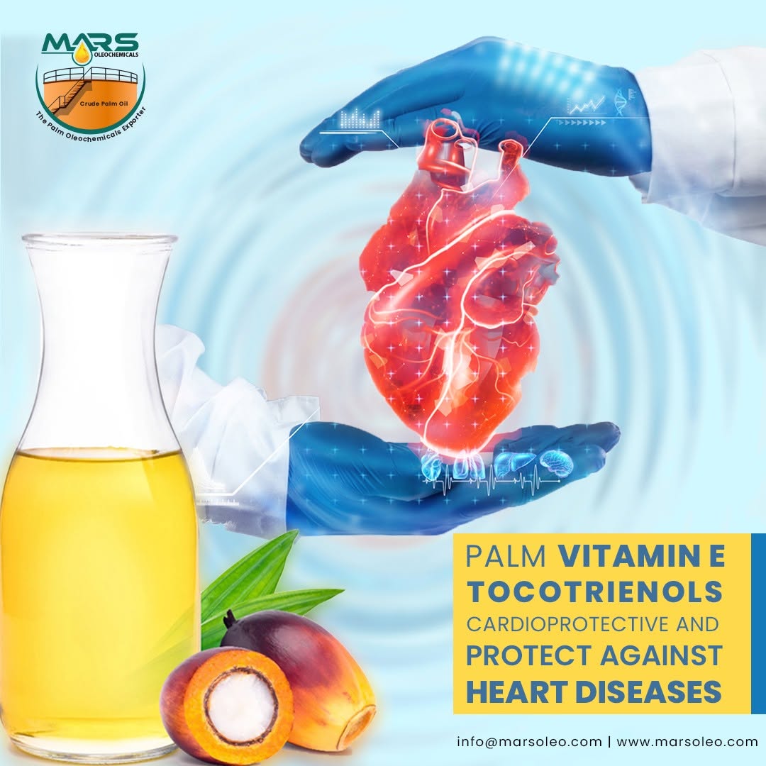Palm-derived vitamin E tocotrienols are natural antioxidants being investigated for potential cardiovascular applications.