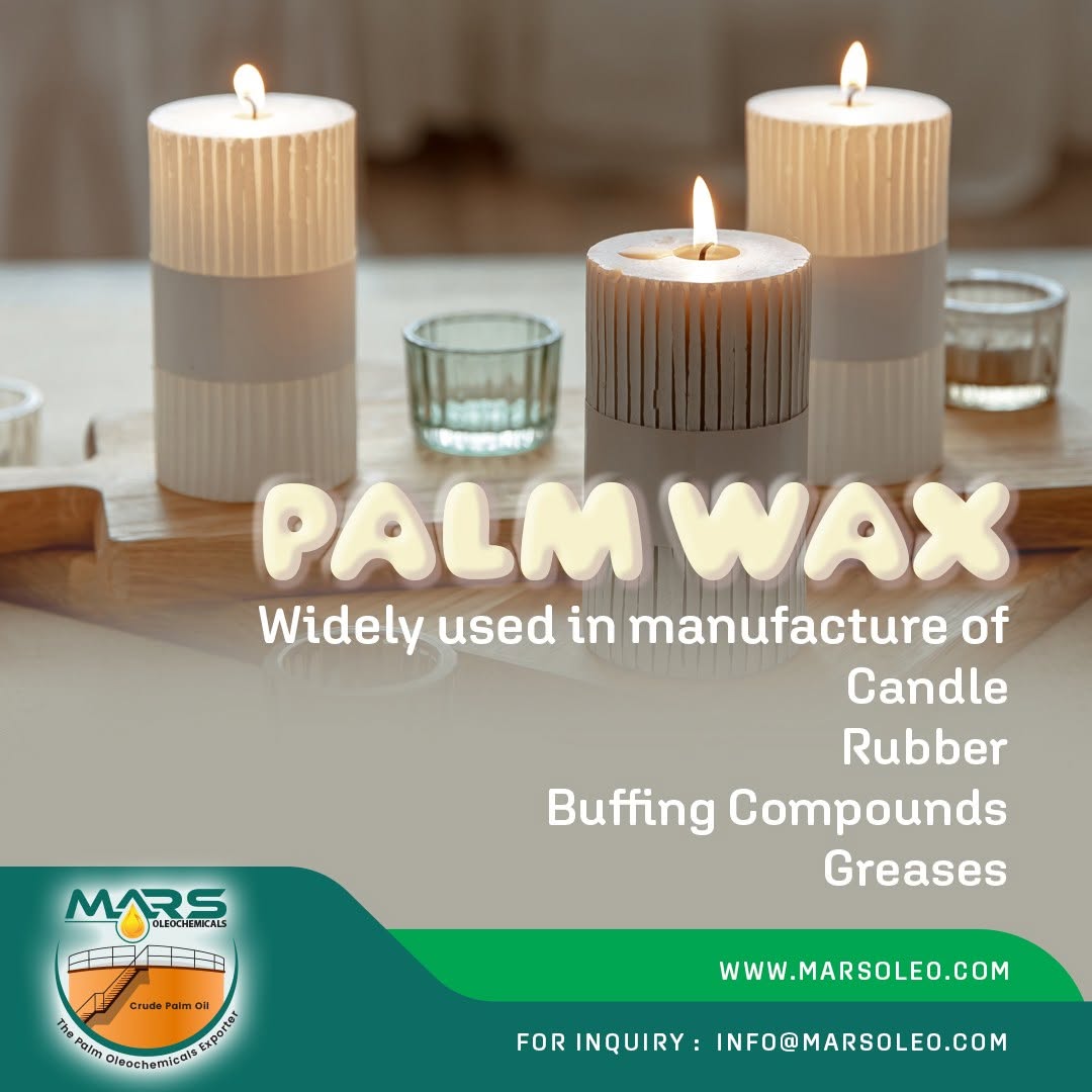 Palm wax used in candle making and specialty industrial applications.