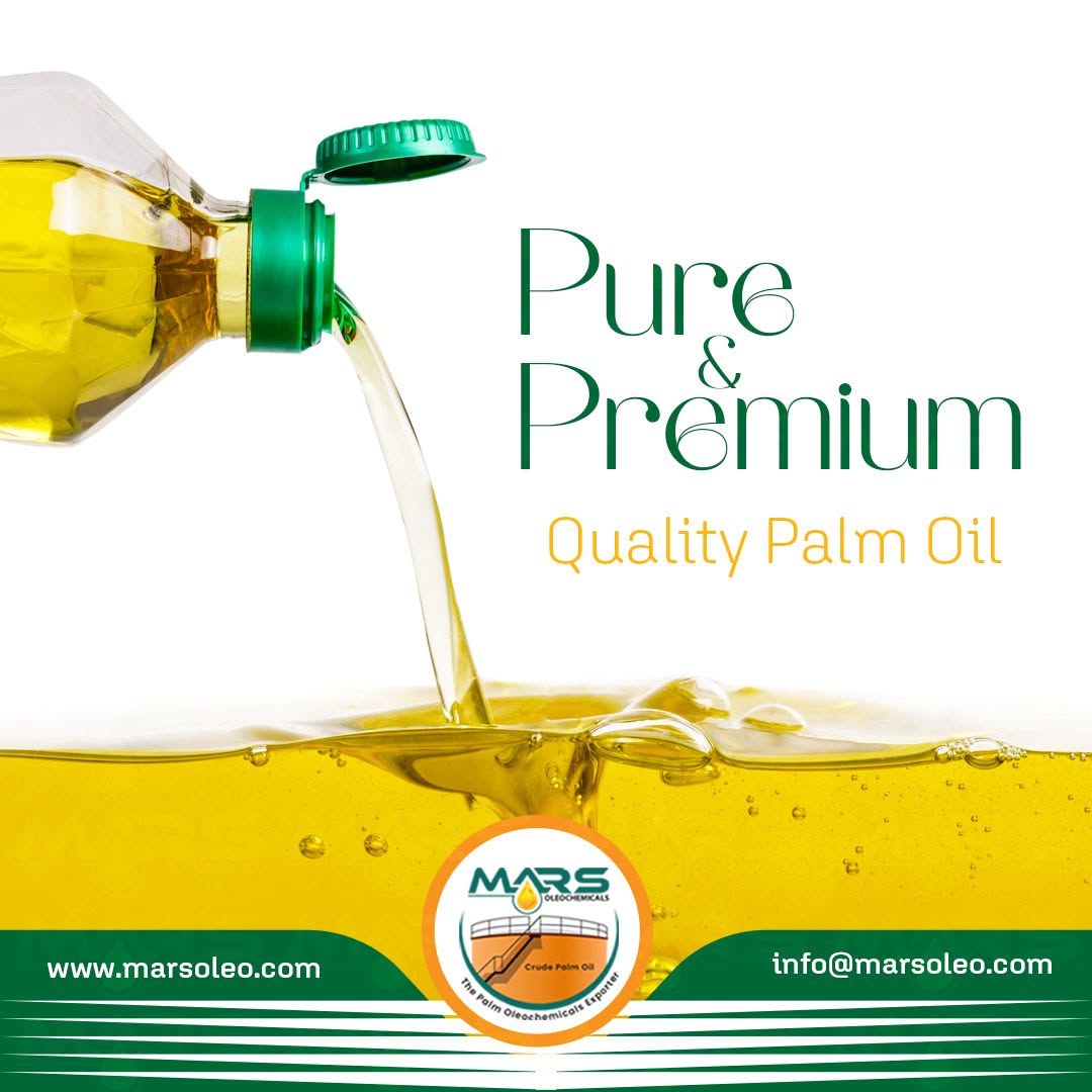 Pure and premium quality Palm Oil poured from bottle by Mars Oleochemicals