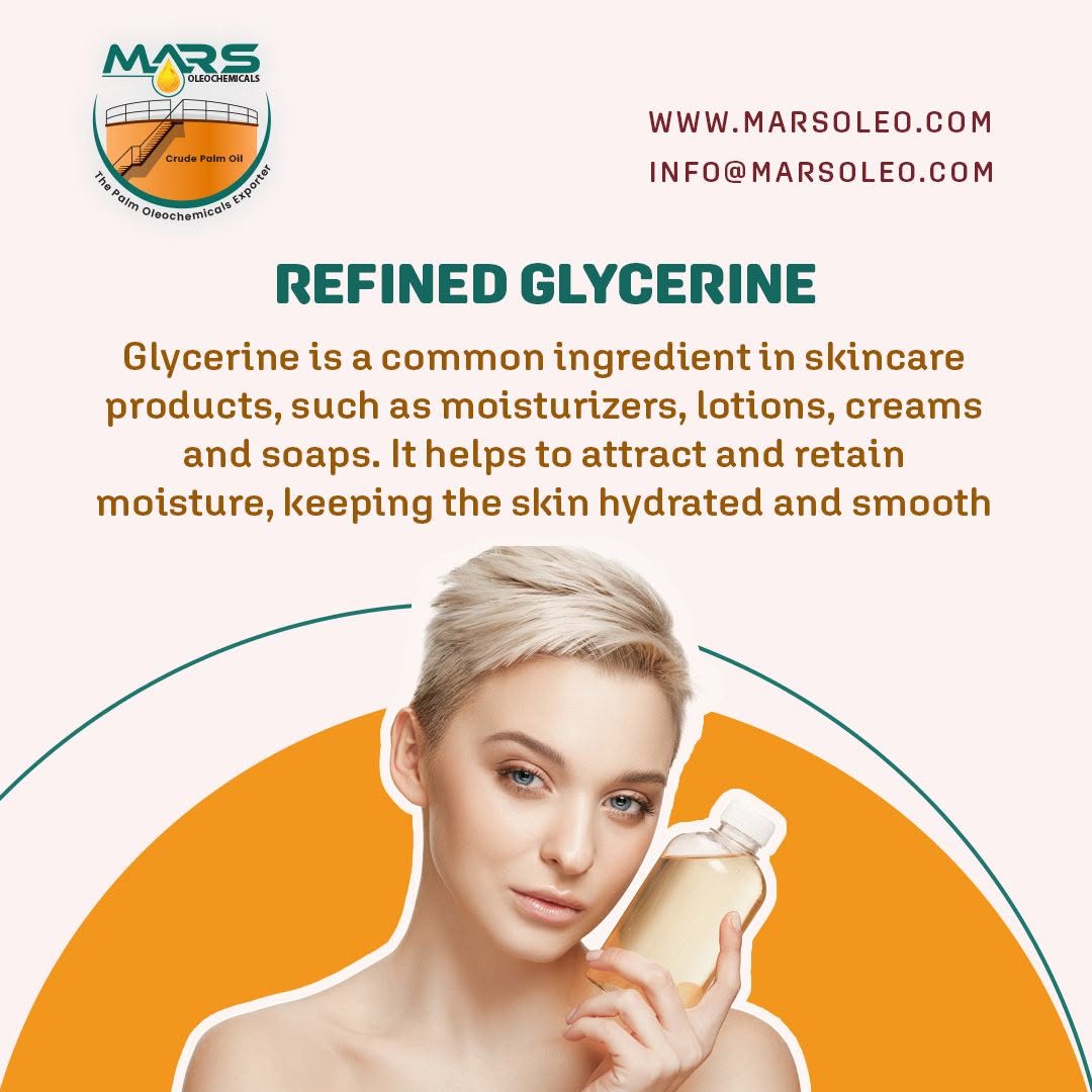 Refined Glycerine for Skincare product refined glycerine use in moisturizers, lotions, creams and soaps.