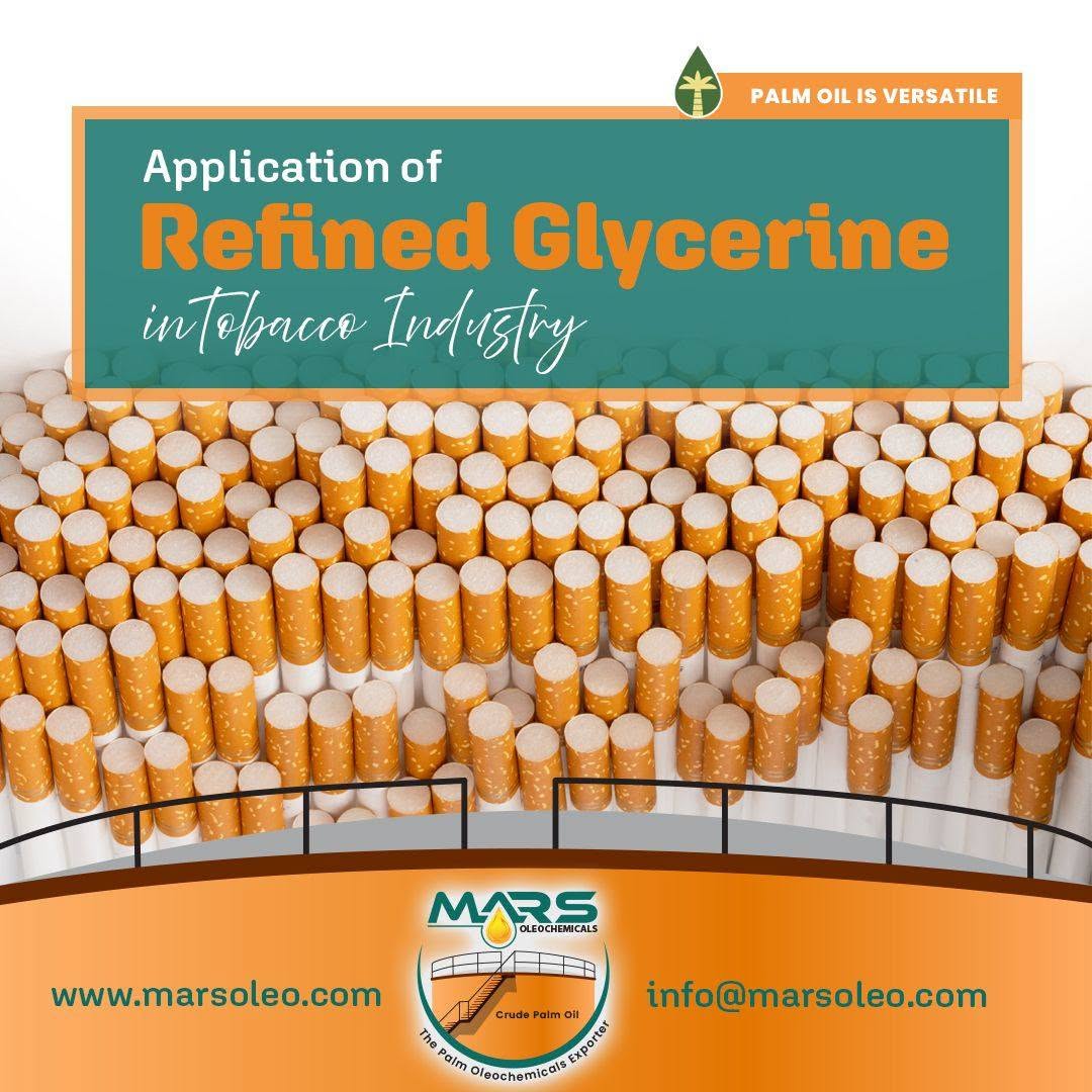 Refined glycerine is used as a humectant and processing ingredient in selected tobacco-product formulations.