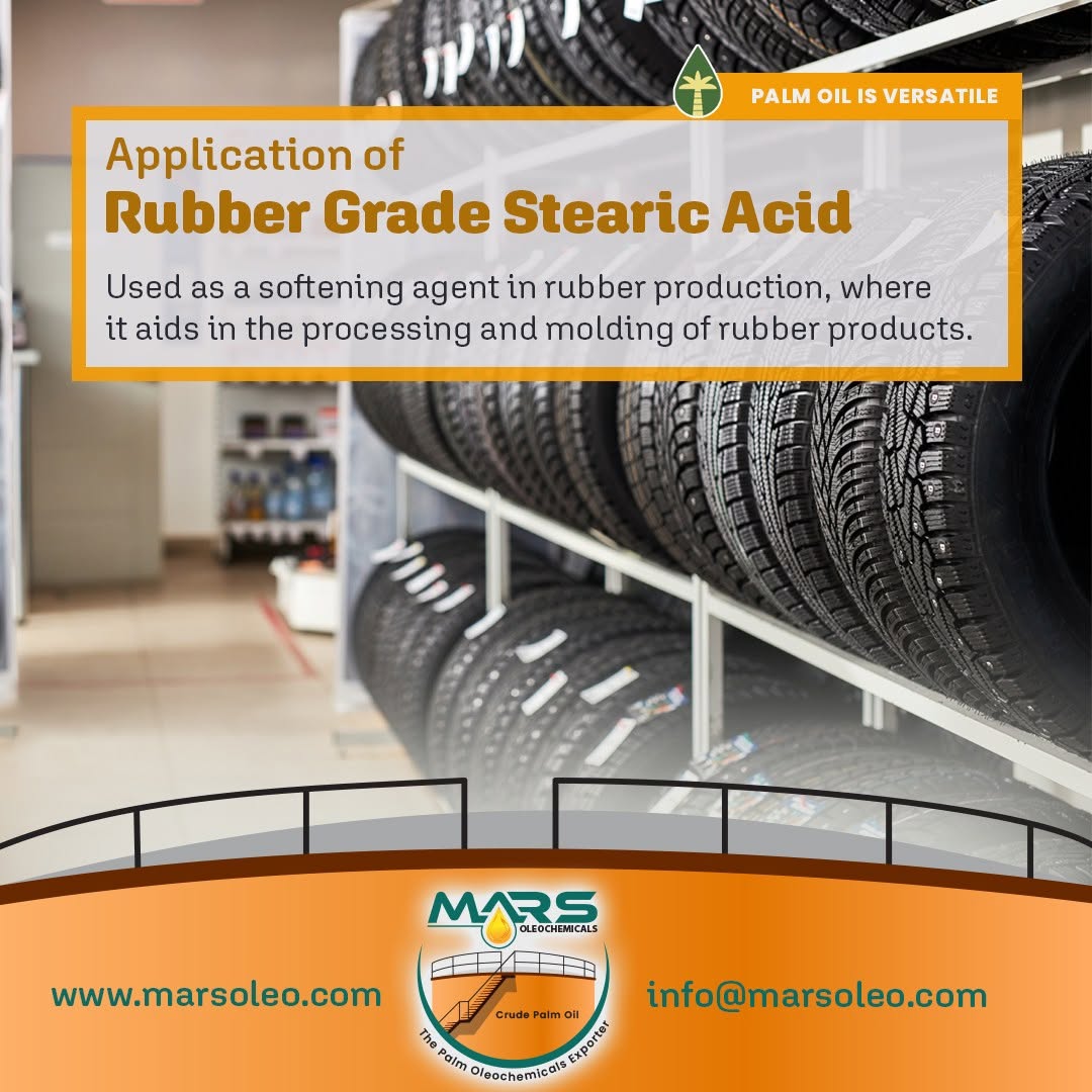 rubber-grade stearic acid supports vulcanization, processing, dispersion, moulding and tyre-compound performance worldwide efficiently.