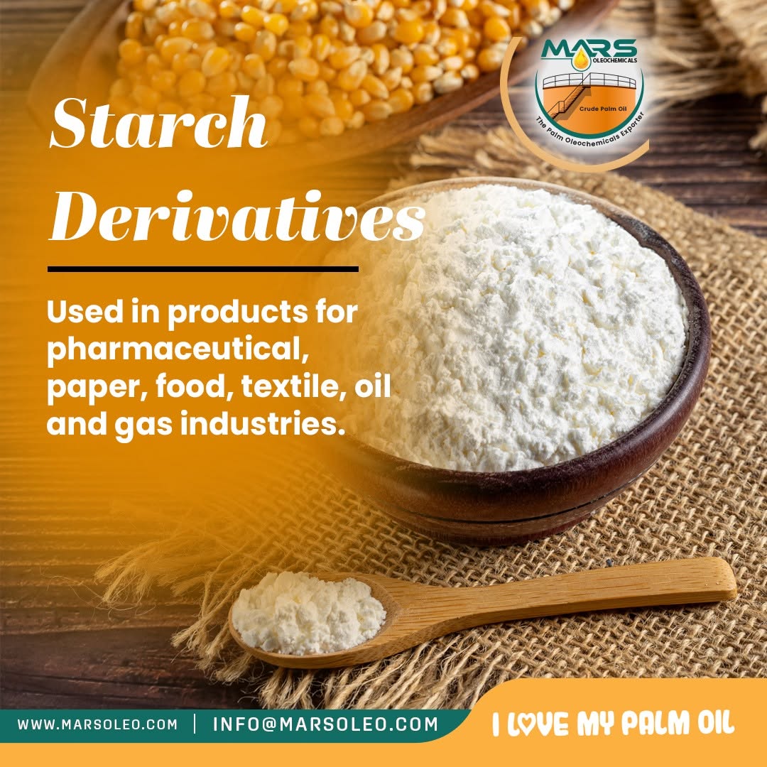 Mars Oleochemicals starch derivatives corn starch applications in food, pharmaceutical, paper, textile and industrial sectors.