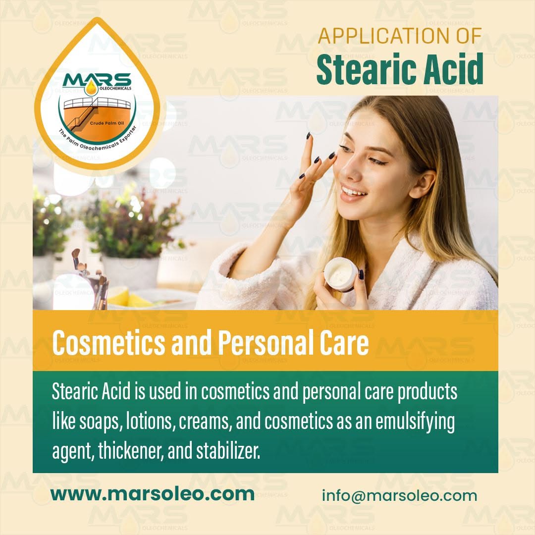 Stearic Acid cosmetics and personal care applications in soaps lotions creams and skincare products
