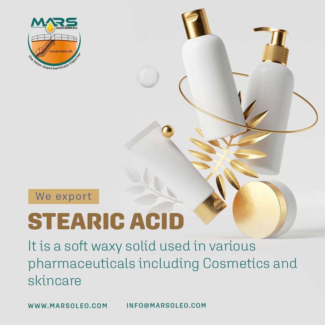 Palm-based stearic acid is used in cosmetic and skincare formulations to provide structure, consistency and texture enhancement.