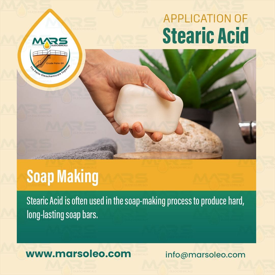 Stearic Acid used in soap manufacturing and hard soap bar Production