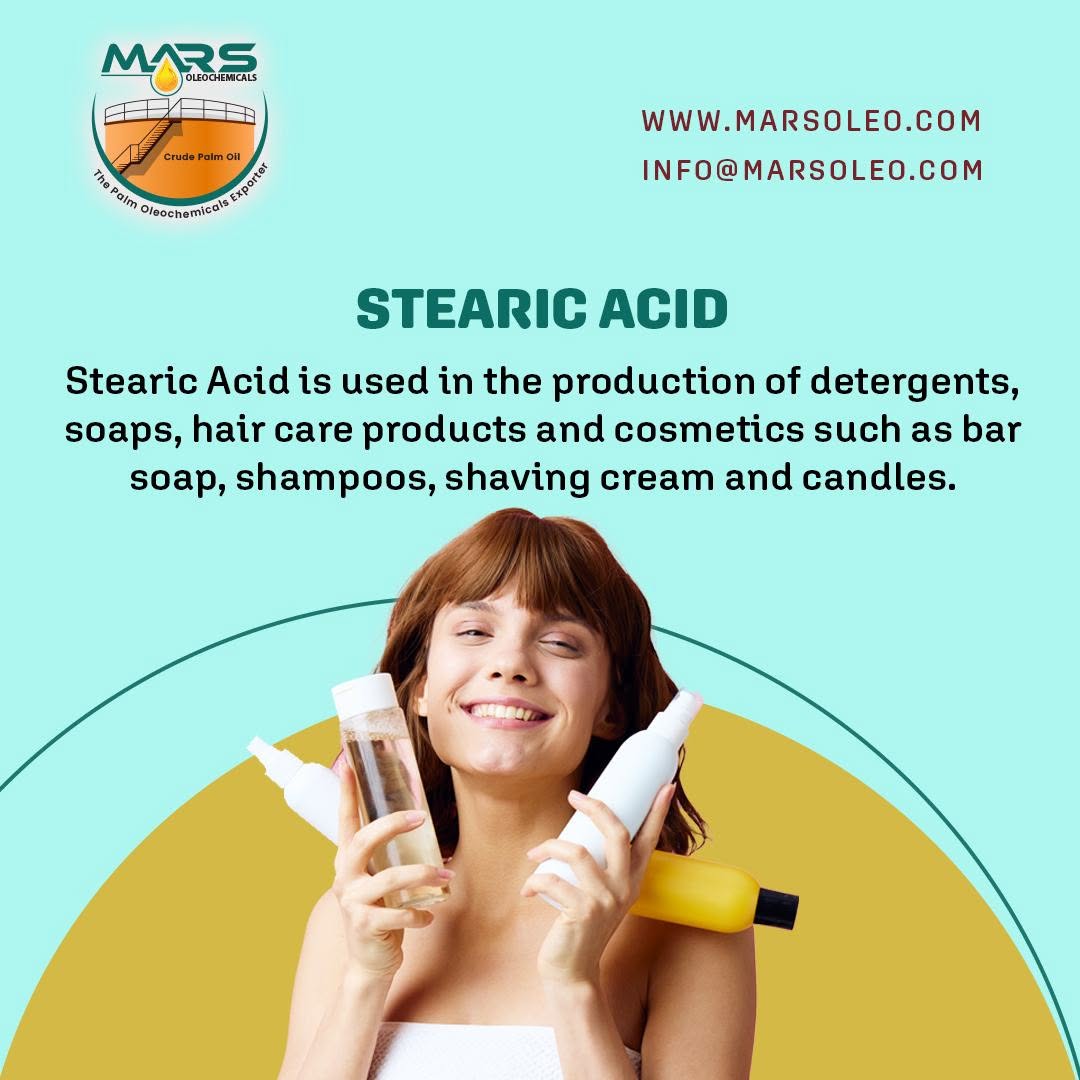 Stearic Acid applications in cosmetics, soap, hair care and shaving products.