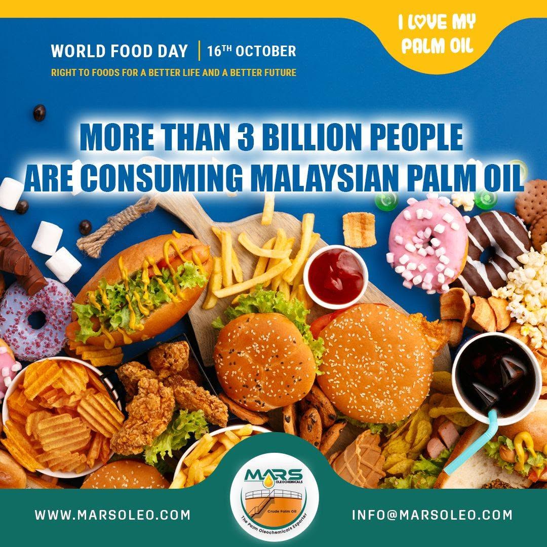 World Food Day 2024 diverse foods and Malaysian palm oil's role in global food supply.