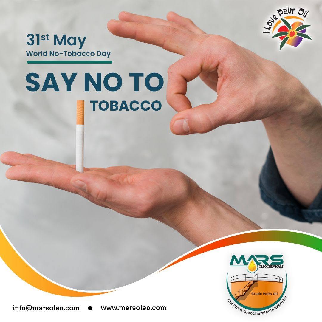 World No Tobacco Day hand ! cigarette with the message Say No to Tobacco and choose a healthier lifestyle.